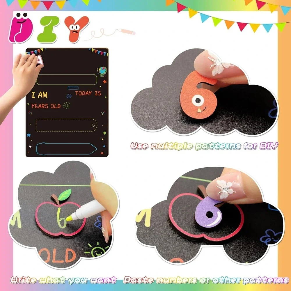11Pcs DIY First Day of School Sign - First and Last Day of School Board with 6 C